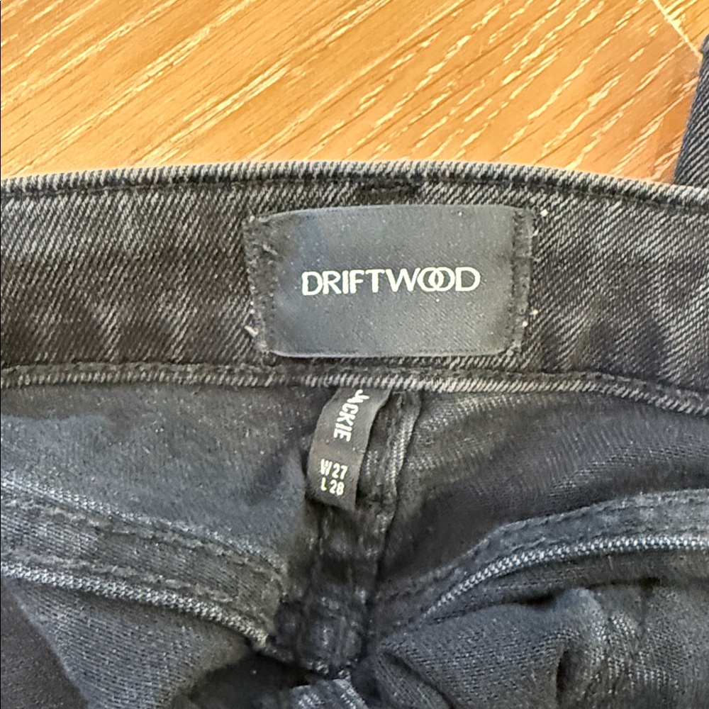 DRIFTWOOD Black Jeans with Leopard Detail - Picture 2 of 2